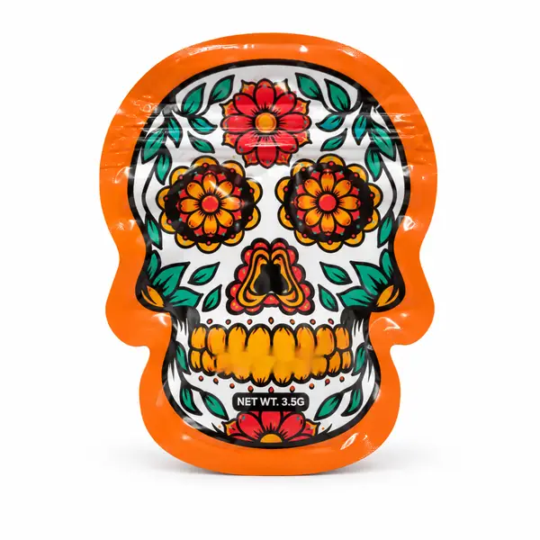 Style reference S74: Orange floral skull